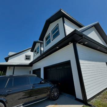 White house black accents exterior