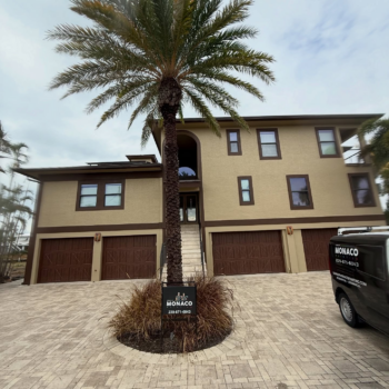 Large house with palm tree