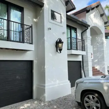 White house exterior black accents