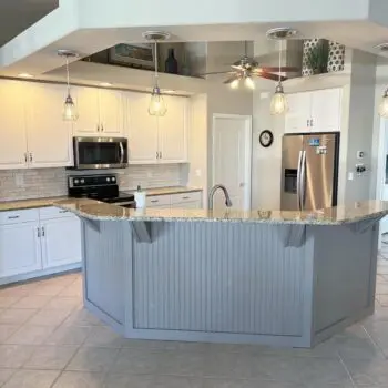 Modern kitchen with island countertop